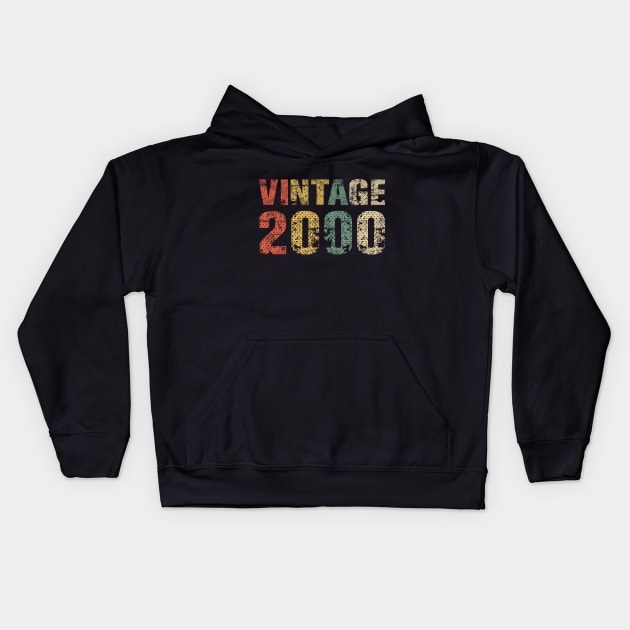 Vintage 2000 20th Birthday Gift 20 Year Old Twenty Bday Kids Hoodie by rhondamoller87